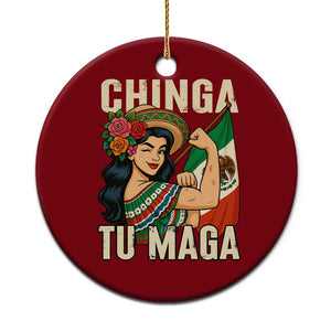 Chinga Tu Maga Protest Ceramic Ornament Funny Mexican Women TS14 1pc Red Print Your Wear