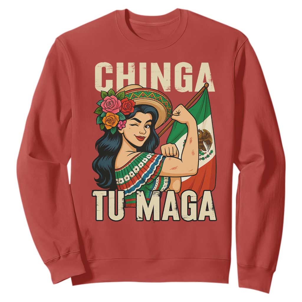 Chinga Tu Maga Protest Sweatshirt Funny Mexican Women TS14 Red Print Your Wear