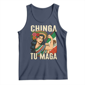 Chinga Tu Maga Protest Tank Top Funny Mexican Women TS14 Navy Print Your Wear