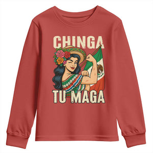 Chinga Tu Maga Protest Youth Sweatshirt Funny Mexican Women TS14 Red Print Your Wear