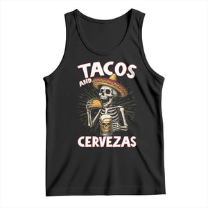 Tacos and Cervezas Tank Top Funny Skeleton Drinking Beer Lovers TS14 Black Print Your Wear