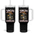 Tacos and Cervezas Tumbler With Handle Funny Skeleton Drinking Beer Lovers TS14 One Size: 40 oz Black Print Your Wear