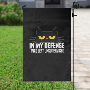 Sarcastic Black Cat Garden Flag In My Defense I Was Left Unsupervised TS14 Print Your Wear