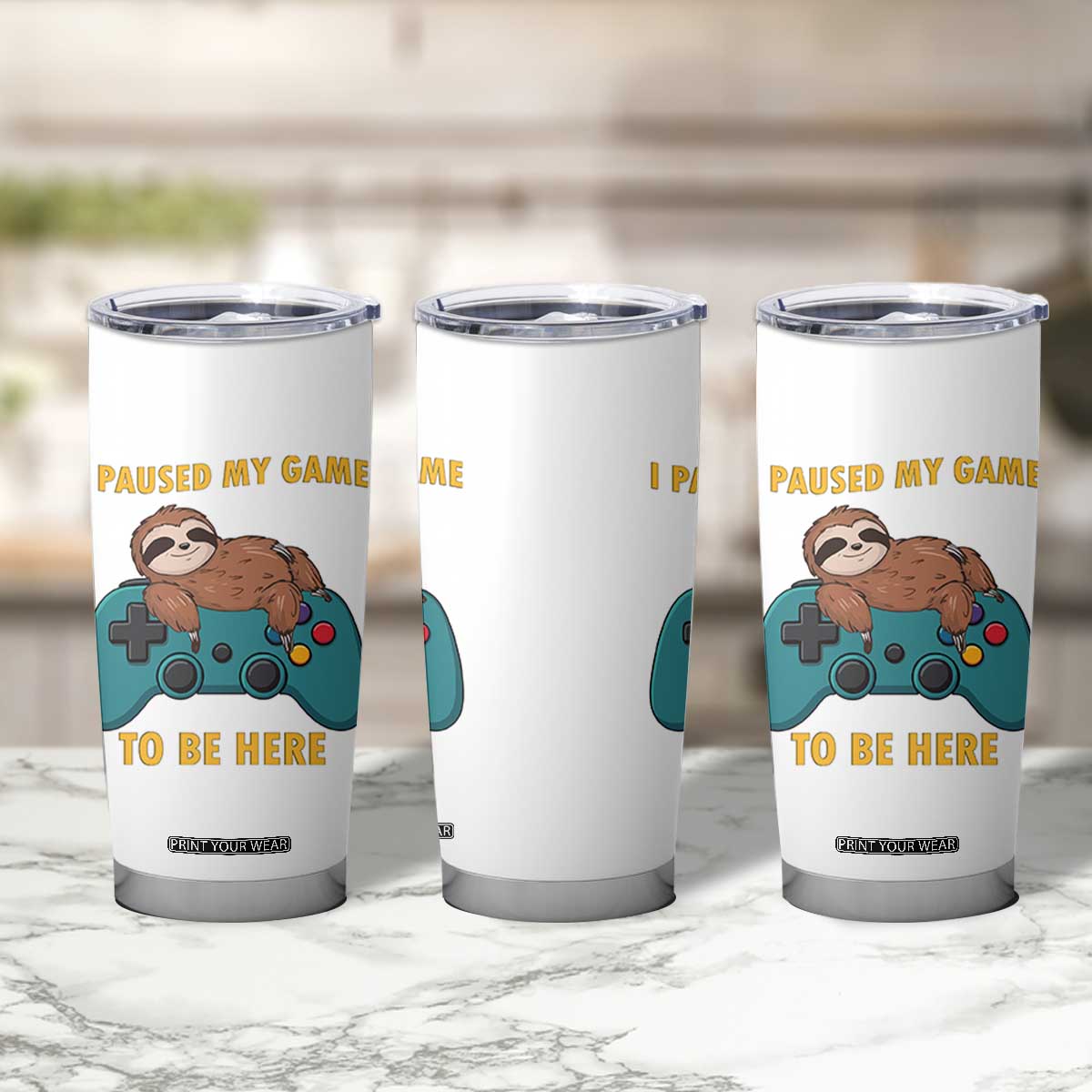 I Paused My Game To Be Here Tumbler Cup Funny Sloth Gamer Video Games TS14 Print Your Wear