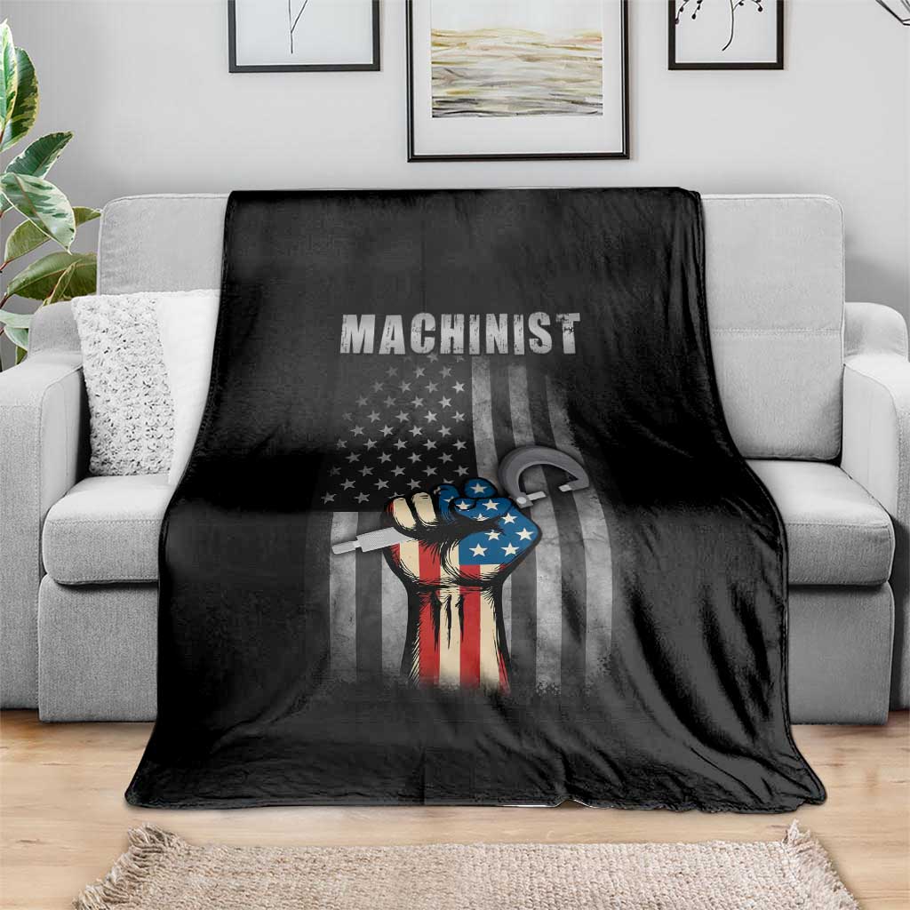 Machinist Patriotic US Flag Throw Blanket TS14 Print Your Wear