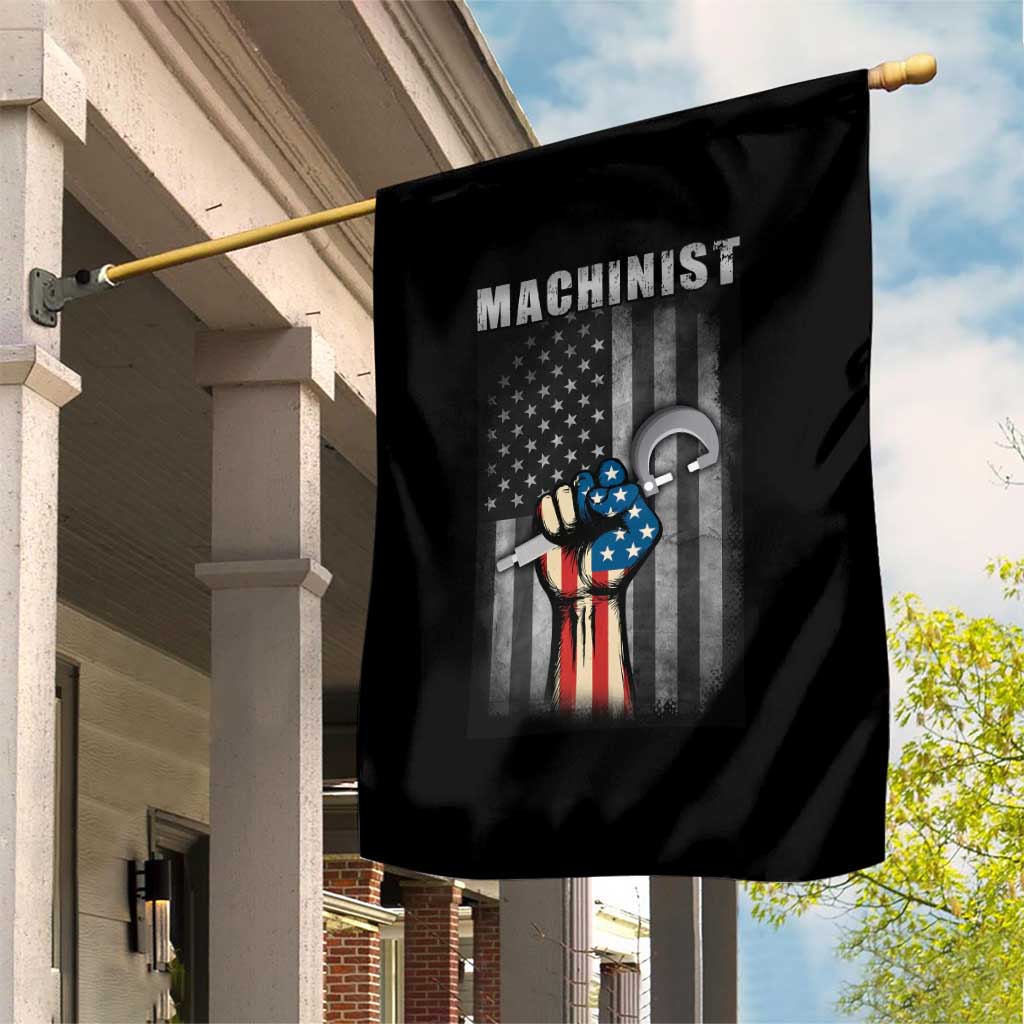 Machinist Patriotic US Flag Garden Flag TS14 Print Your Wear