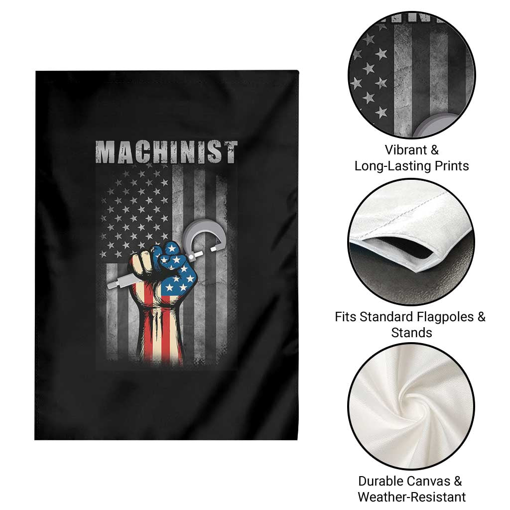 Machinist Patriotic US Flag Garden Flag TS14 Print Your Wear