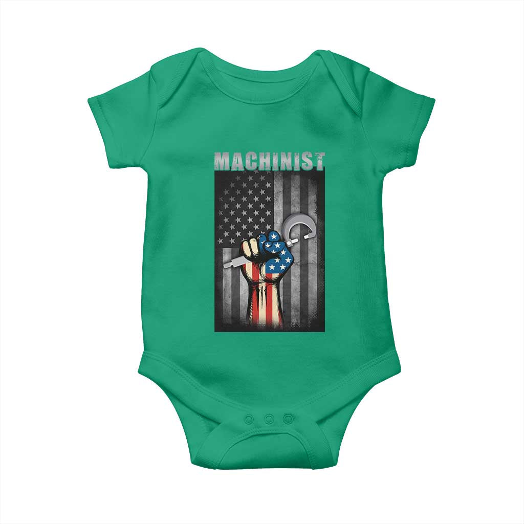 Machinist Patriotic US Flag Baby Onesie TS14 Irish Green Print Your Wear