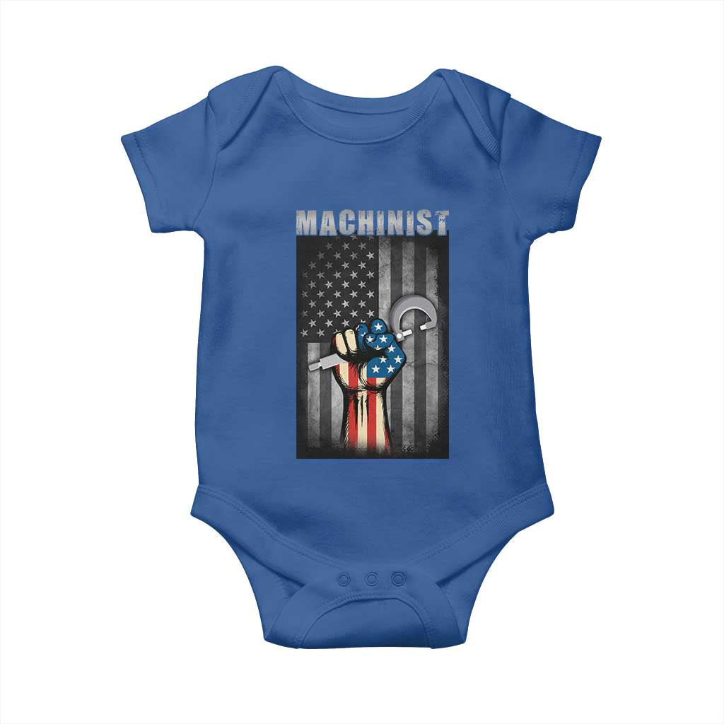 Machinist Patriotic US Flag Baby Onesie TS14 Royal Blue Print Your Wear