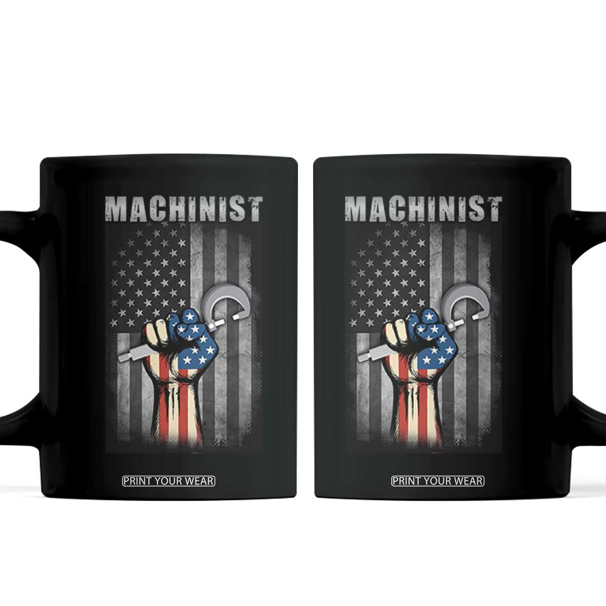 Machinist Patriotic US Flag Coffee Mug TS14 Black Print Your Wear