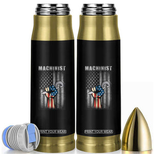 Machinist Patriotic US Flag Bullet Tumbler TS14 Black Print Your Wear