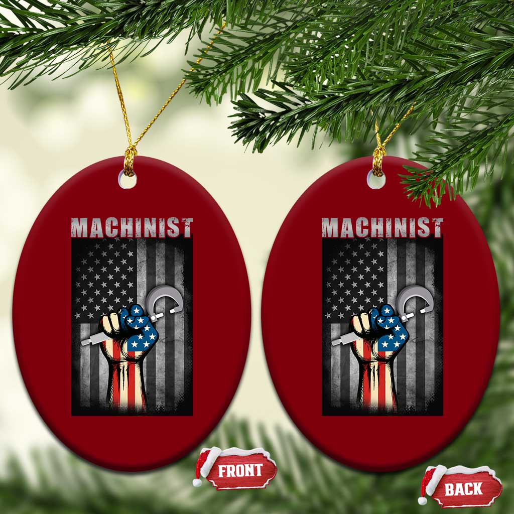 Machinist Patriotic US Flag Ceramic Ornament TS14 Print Your Wear