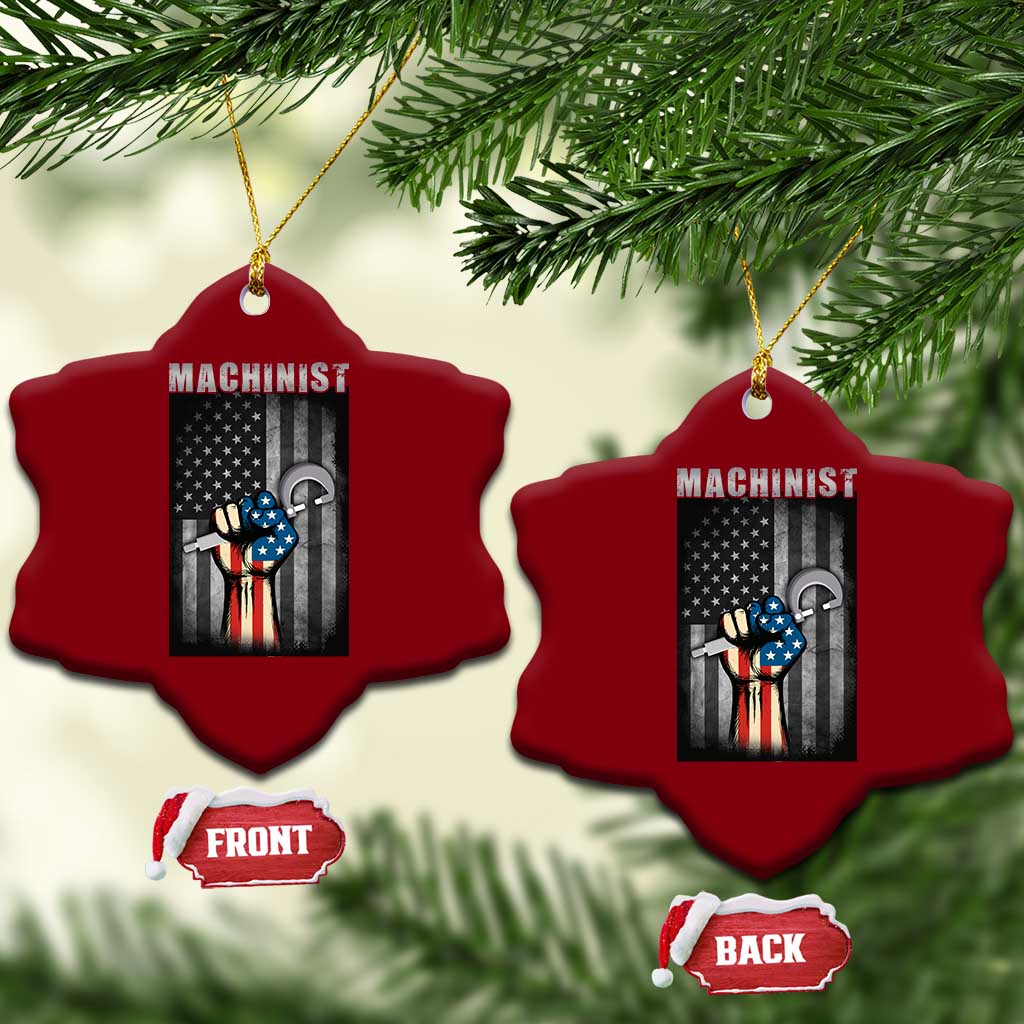 Machinist Patriotic US Flag Ceramic Ornament TS14 Print Your Wear
