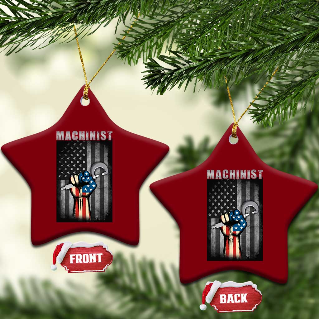 Machinist Patriotic US Flag Ceramic Ornament TS14 Print Your Wear