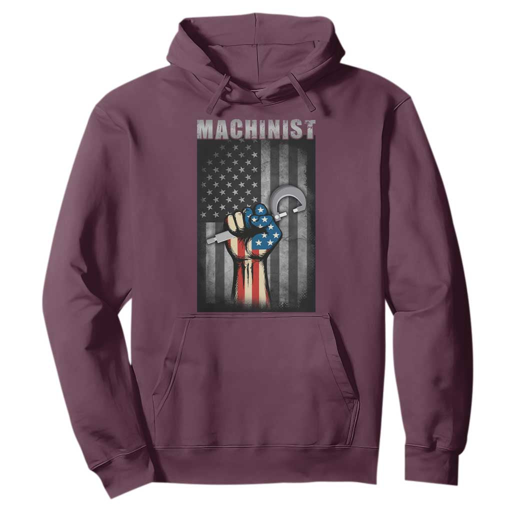 Machinist Patriotic US Flag Hoodie TS14 Maroon Print Your Wear