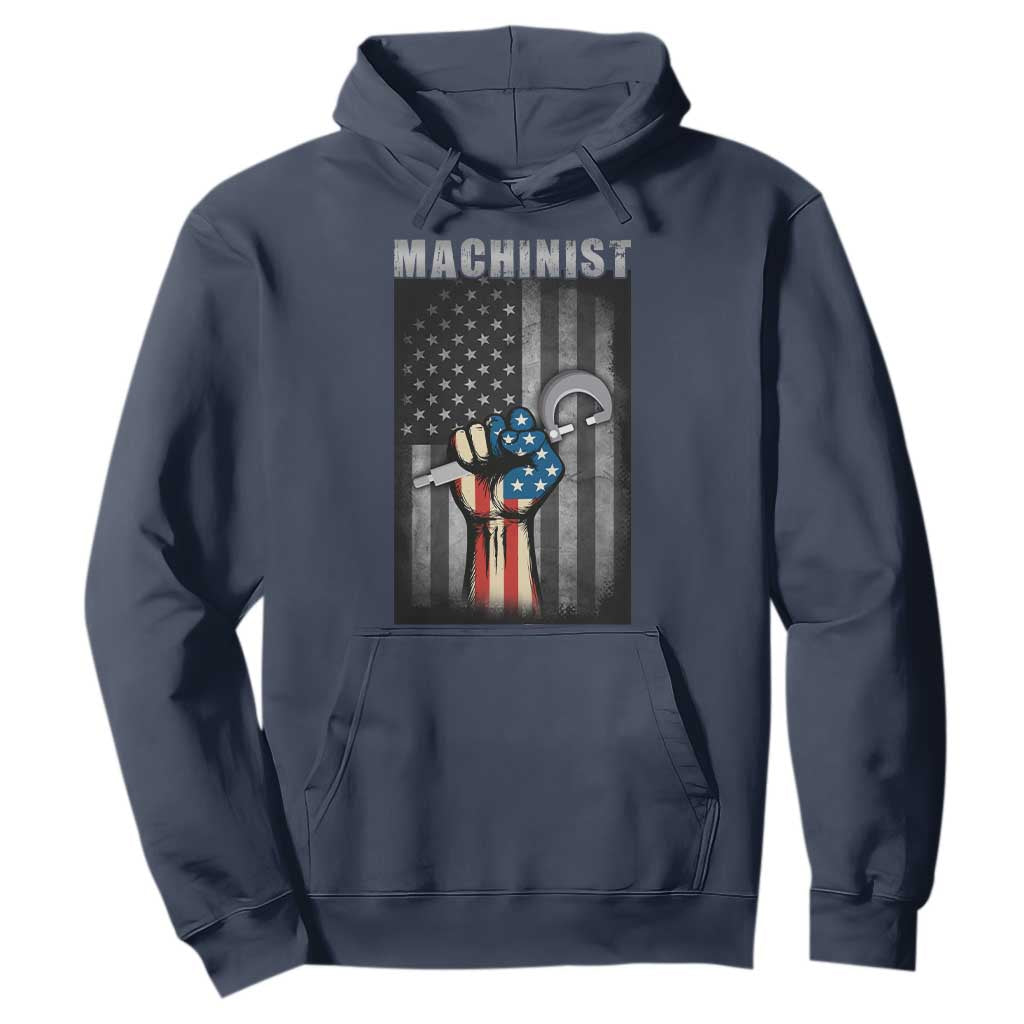 Machinist Patriotic US Flag Hoodie TS14 Navy Print Your Wear