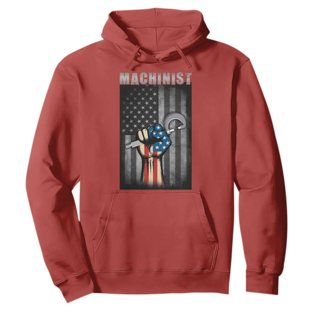 Machinist Patriotic US Flag Hoodie TS14 Red Print Your Wear