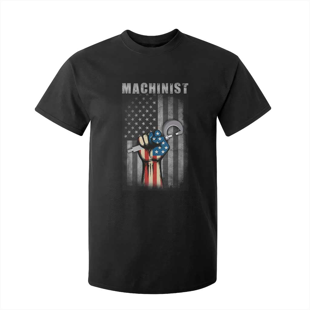 Machinist Patriotic US Flag T Shirt For Kid TS14 Black Print Your Wear