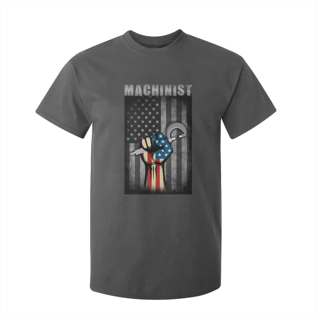 Machinist Patriotic US Flag T Shirt For Kid TS14 Dark Heather Print Your Wear