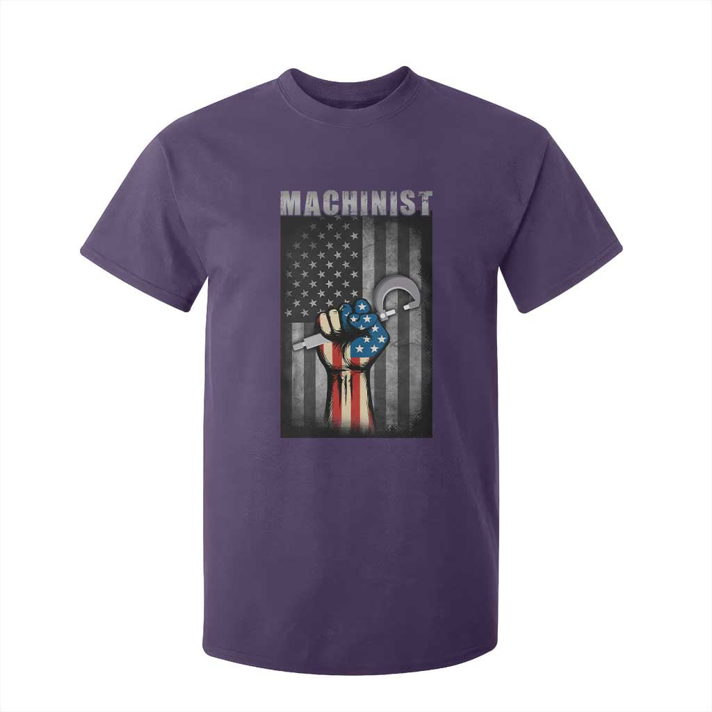 Machinist Patriotic US Flag T Shirt For Kid TS14 Purple Print Your Wear