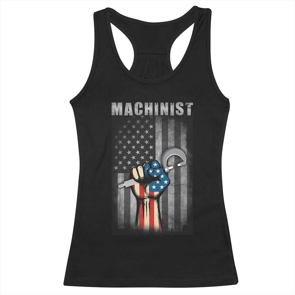 Machinist Patriotic US Flag Racerback Tank Top TS14 Black Print Your Wear