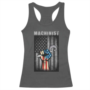 Machinist Patriotic US Flag Racerback Tank Top TS14 Dark Heather Print Your Wear