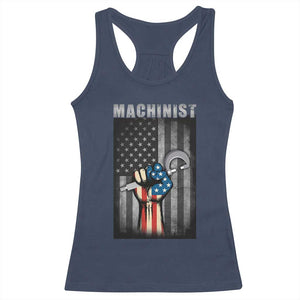 Machinist Patriotic US Flag Racerback Tank Top TS14 Navy Print Your Wear