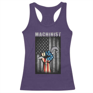Machinist Patriotic US Flag Racerback Tank Top TS14 Purple Print Your Wear