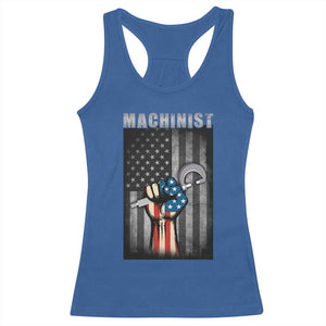 Machinist Patriotic US Flag Racerback Tank Top TS14 Royal Blue Print Your Wear