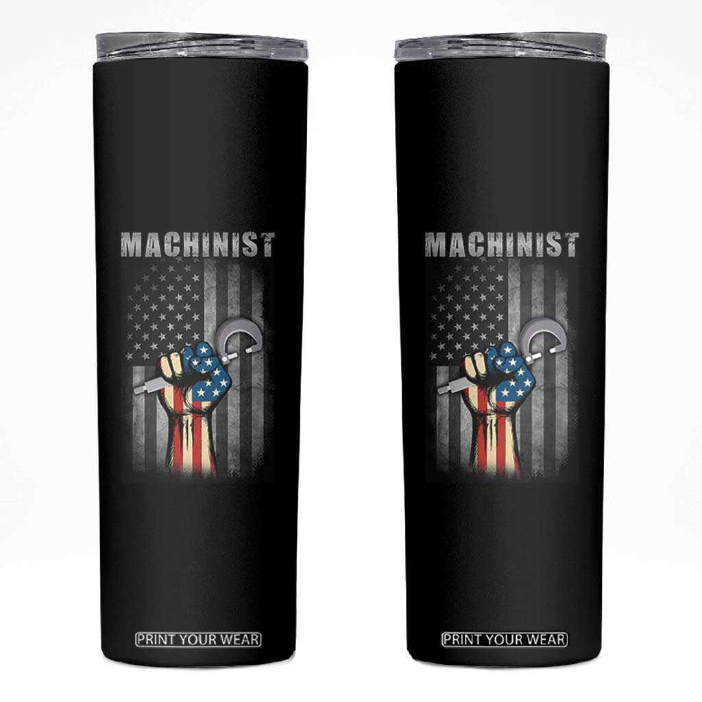Machinist Patriotic US Flag Skinny Tumbler TS14 Black Print Your Wear