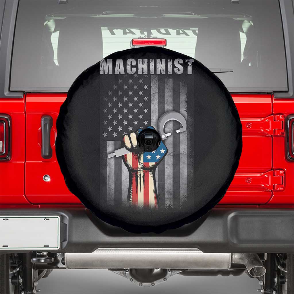 Machinist Patriotic US Flag Spare Tire Cover TS14 Black Print Your Wear