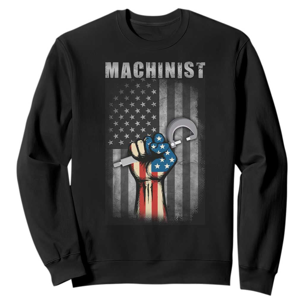 Machinist Patriotic US Flag Sweatshirt TS14 Black Print Your Wear