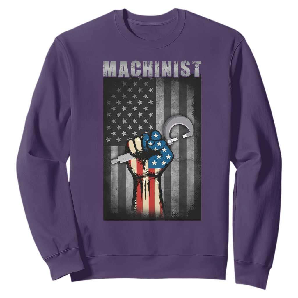 Machinist Patriotic US Flag Sweatshirt TS14 Purple Print Your Wear