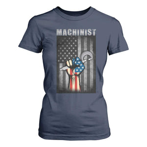 Machinist Patriotic US Flag T Shirt For Women TS14 Navy Print Your Wear