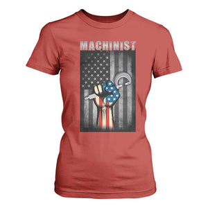Machinist Patriotic US Flag T Shirt For Women TS14 Red Print Your Wear