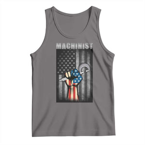 Machinist Patriotic US Flag Tank Top TS14 Deep Heather Print Your Wear