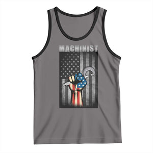 Machinist Patriotic US Flag Tank Top TS14 Deep Heather Black Print Your Wear