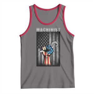 Machinist Patriotic US Flag Tank Top TS14 Deep Heather Red Print Your Wear