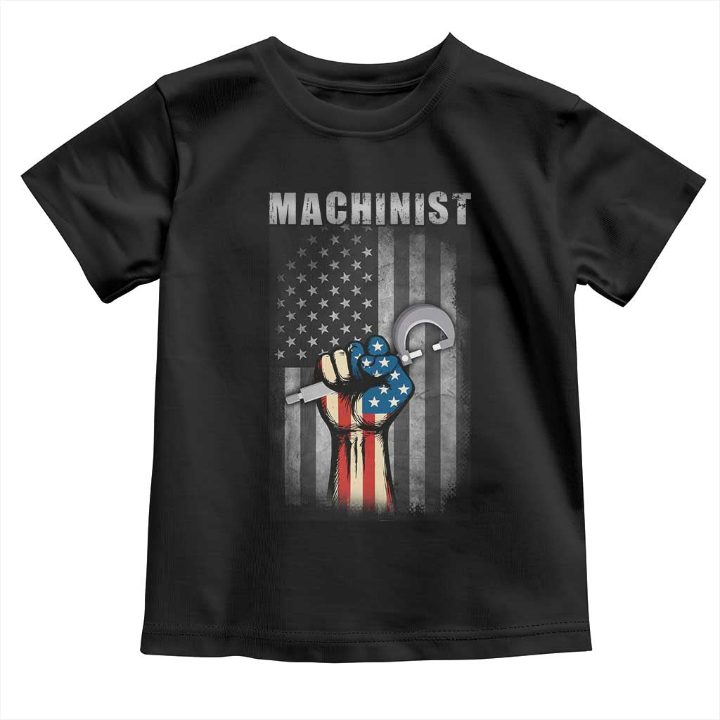 Machinist Patriotic US Flag Toddler T Shirt TS14 Black Print Your Wear