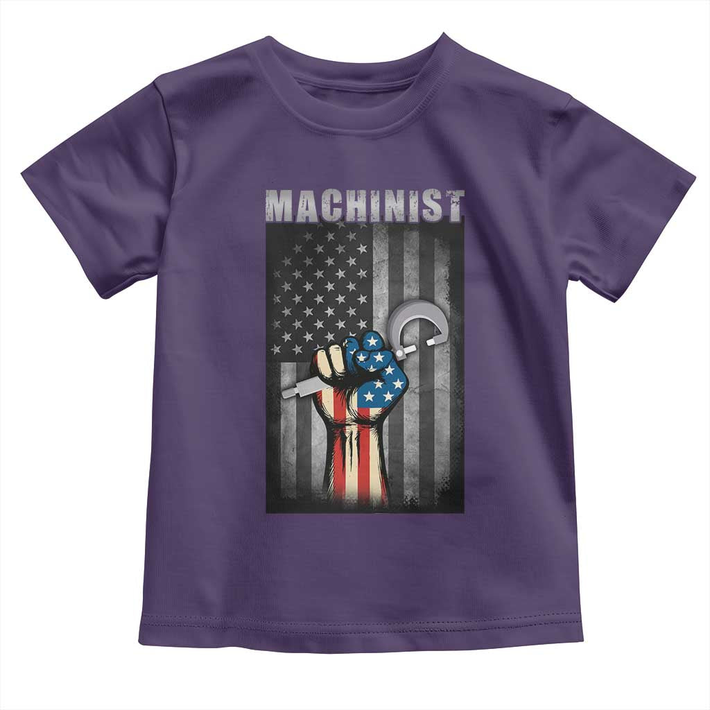 Machinist Patriotic US Flag Toddler T Shirt TS14 Purple Print Your Wear