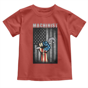 Machinist Patriotic US Flag Toddler T Shirt TS14 Red Print Your Wear
