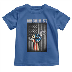 Machinist Patriotic US Flag Toddler T Shirt TS14 Royal Blue Print Your Wear