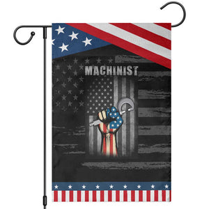 Machinist Patriotic US Flag Garden Flag TS14 Distressed Black Blue Print Your Wear