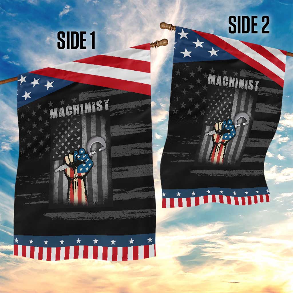 Machinist Patriotic US Flag Garden Flag TS14 Print Your Wear