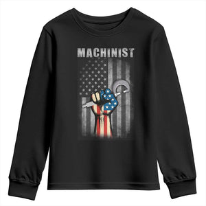 Machinist Patriotic US Flag Youth Sweatshirt TS14 Black Print Your Wear