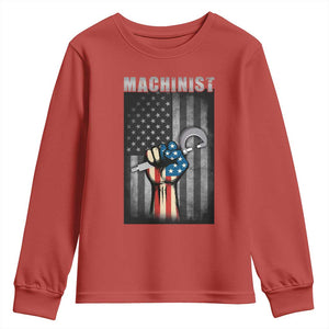 Machinist Patriotic US Flag Youth Sweatshirt TS14 Red Print Your Wear