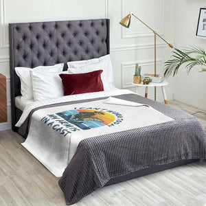 Funny Skeleton Camo Fishing Throw Blanket I Can Not Work Today My Arm Is In A Cast TS14 Print Your Wear