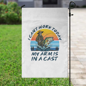 Funny Skeleton Camo Fishing Garden Flag I Can Not Work Today My Arm Is In A Cast TS14 Print Your Wear