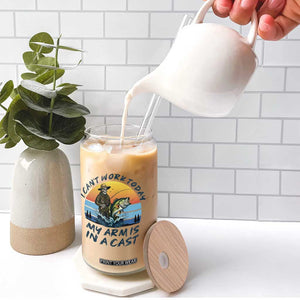 Funny Skeleton Camo Fishing Glass Can I Can Not Work Today My Arm Is In A Cast TS14 Print Your Wear