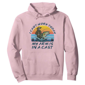 Funny Skeleton Camo Fishing Hoodie I Can Not Work Today My Arm Is In A Cast TS14 Light Pink Print Your Wear